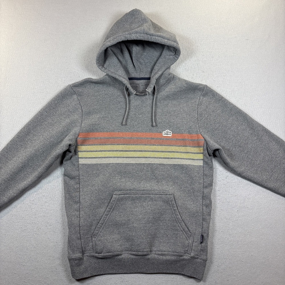 Patagonia Line Logo Ridge Stripe Uprisal Hoody Gray - Women Med, Men Small *NOTE